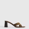 Mule-Sandalen mit Schnalle und Blockabsatz