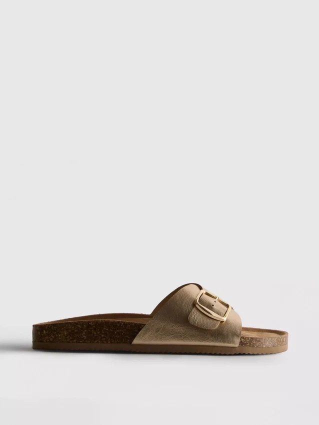 Mule-Sandalen mit Schnallenriemen