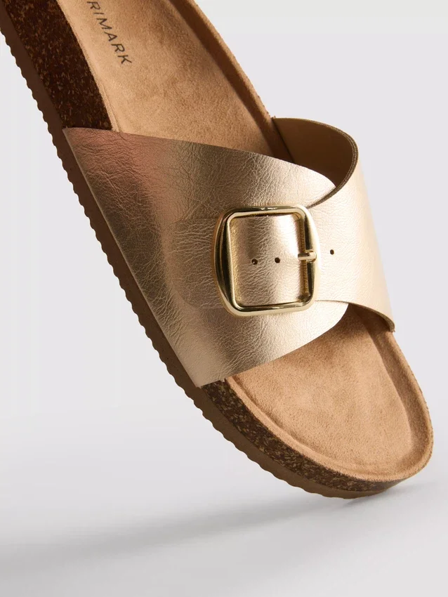 Mule-Sandalen mit Schnallenriemen