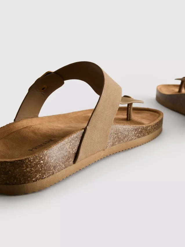 Mule-Sandalen mit T-Steg und Schnalle