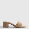 Mules mit Blockabsatz aus Raffia
