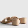 Mules mit Blockabsatz aus Raffia