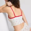 Nahtlos bedrucktes, kurz geschnittenes Schlafanzug-Cami-Top