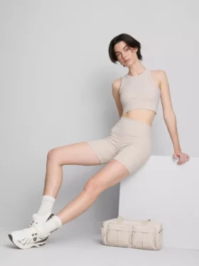 Nahtlose, gerippte Sportshorts