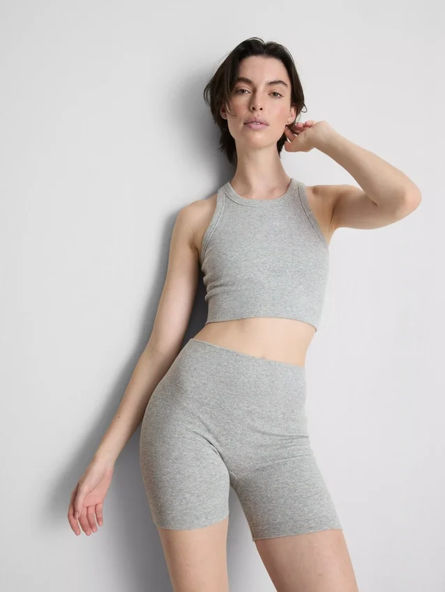 Nahtlose, gerippte Sportshorts