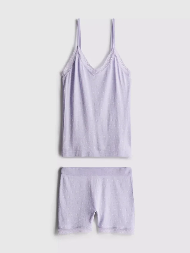 Nahtloser Cami-Shorty-Schlafanzug
