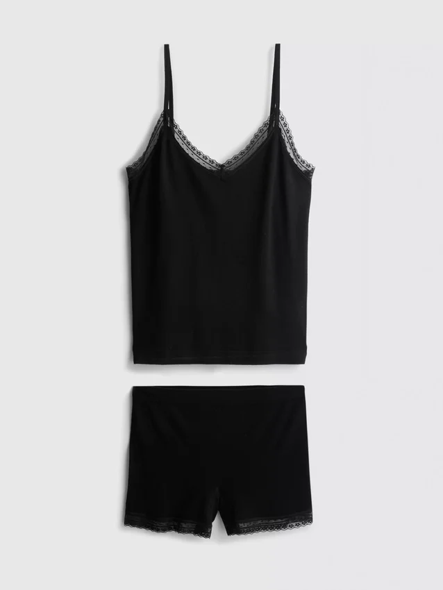 Nahtloser Cami-Shorty-Schlafanzug