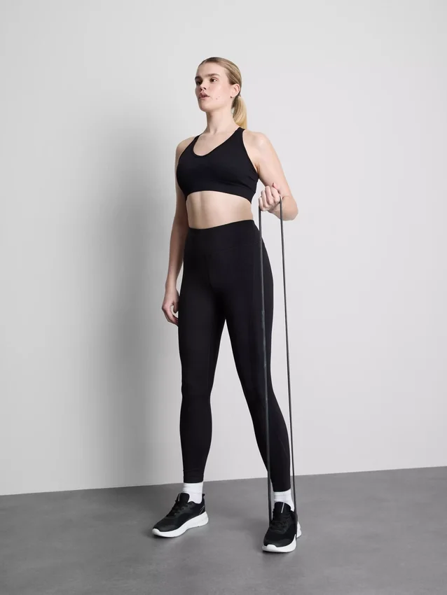 Nahtloses Active-Crop-Top mit gekreuztem Rücken