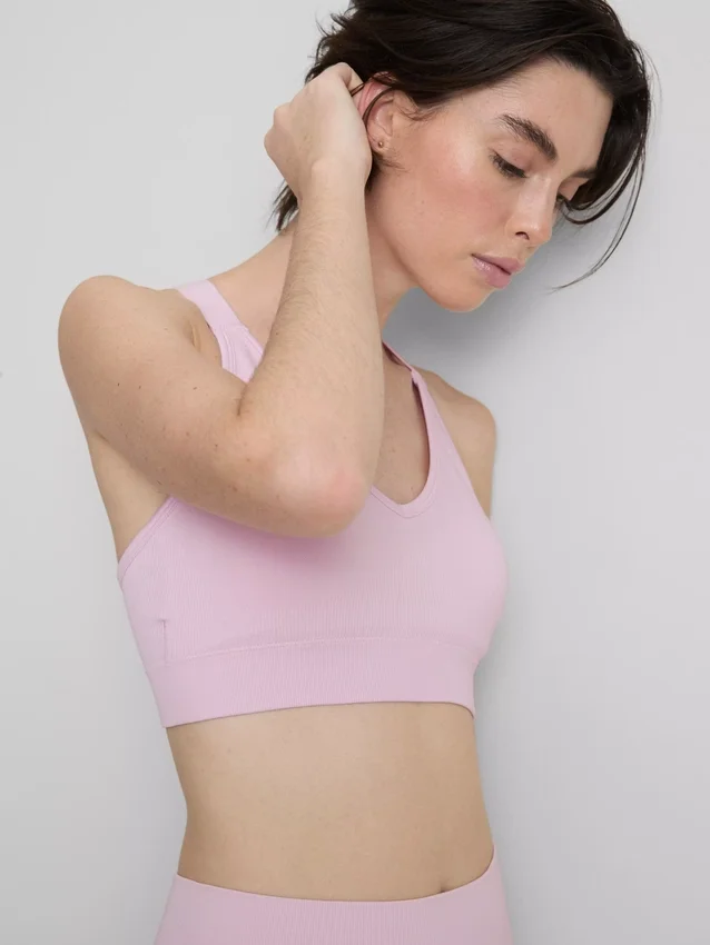 Nahtloses Active-Crop-Top mit gekreuztem Rücken