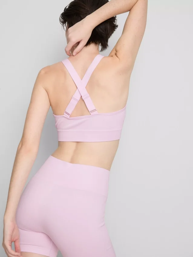 Nahtloses Active-Crop-Top mit gekreuztem Rücken