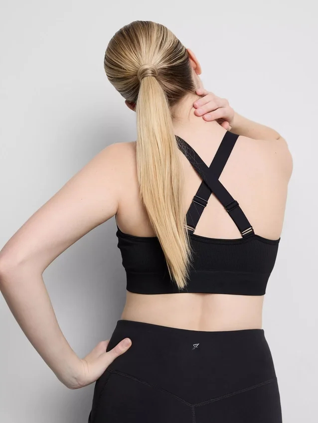 Nahtloses Active-Crop-Top mit gekreuztem Rücken