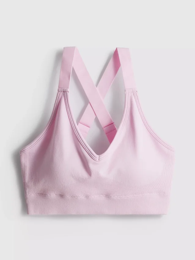 Nahtloses Active-Crop-Top mit gekreuztem Rücken