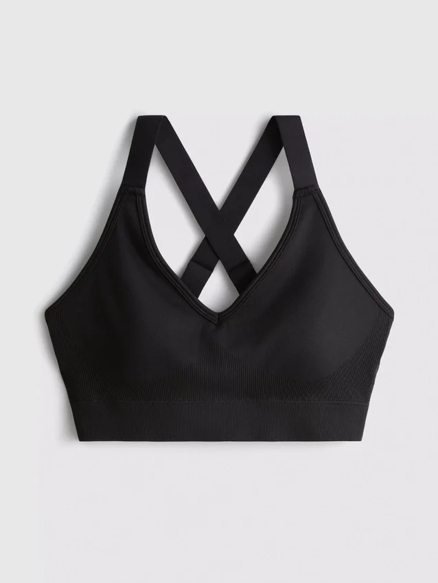 Nahtloses Active-Crop-Top mit gekreuztem Rücken