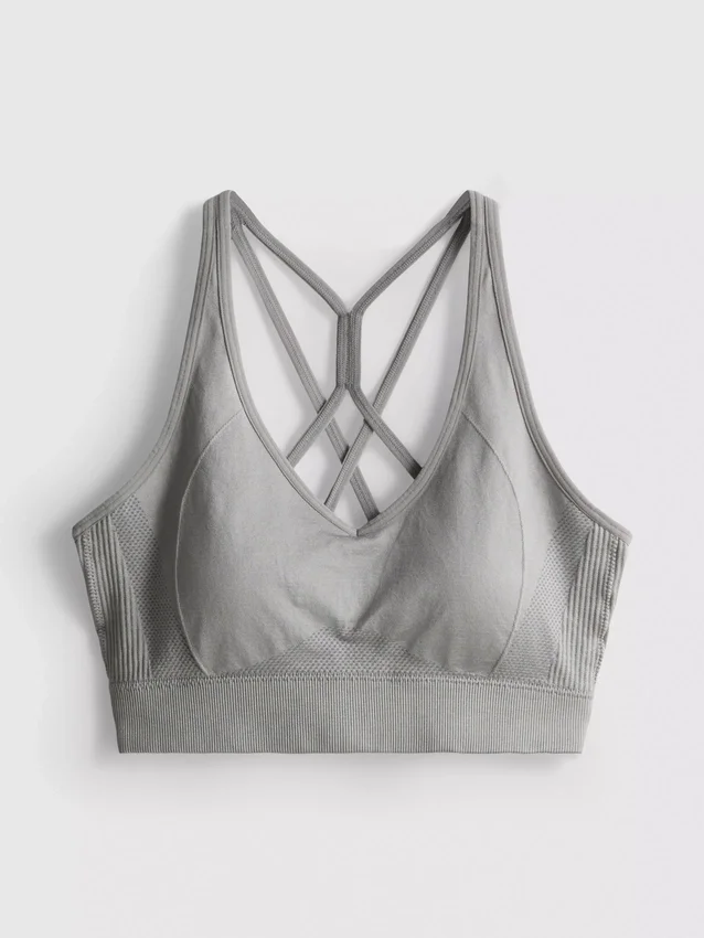 Nahtloses, hochglänzendes Active-Crop-Top