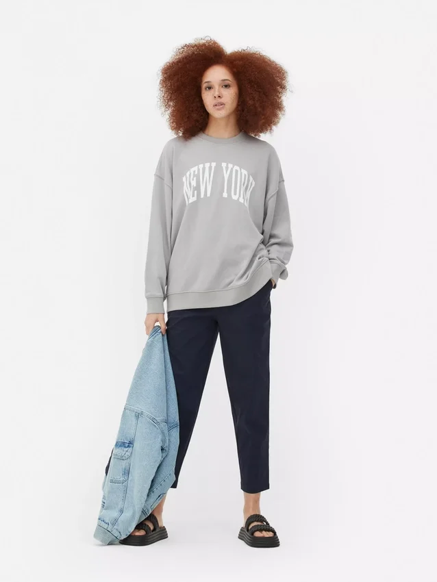 New York Oversize-Sweatshirt mit Grafikprint