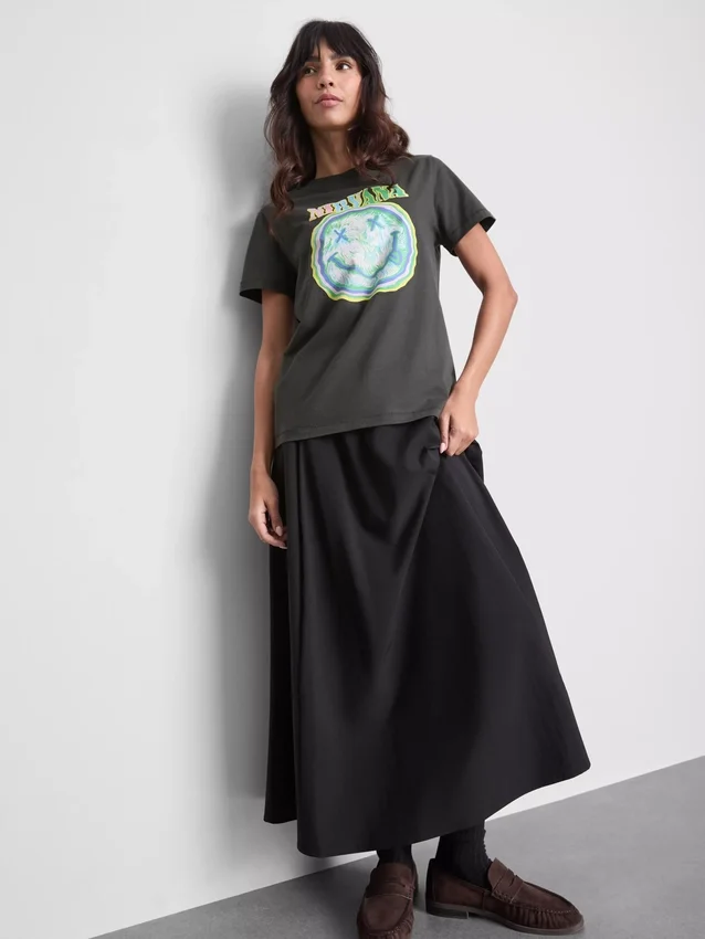 Nirvana-Band-T-Shirt aus gewaschener Baumwolle