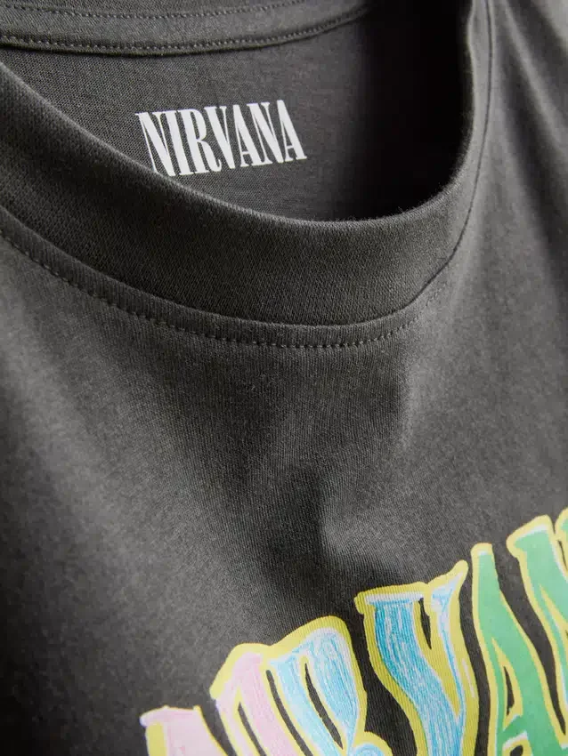 Nirvana-Band-T-Shirt aus gewaschener Baumwolle