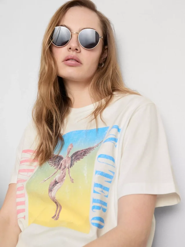 Nirvana Baumwoll-Rainbow-Tour-T-Shirt