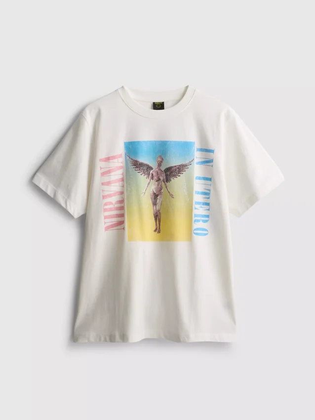 Nirvana Baumwoll-Rainbow-Tour-T-Shirt