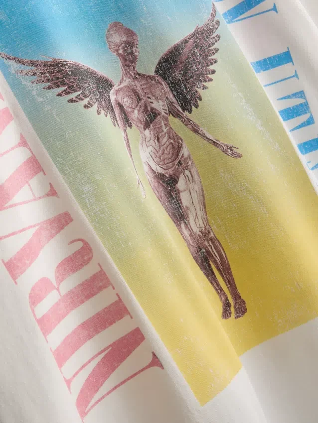 Nirvana Baumwoll-Rainbow-Tour-T-Shirt