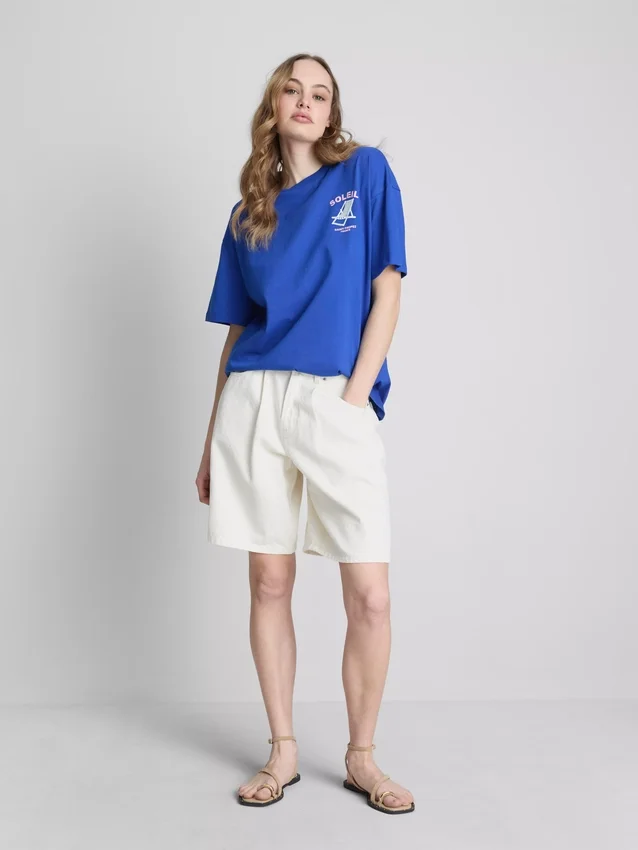 Oversize-Hemd mit Soleil-Print