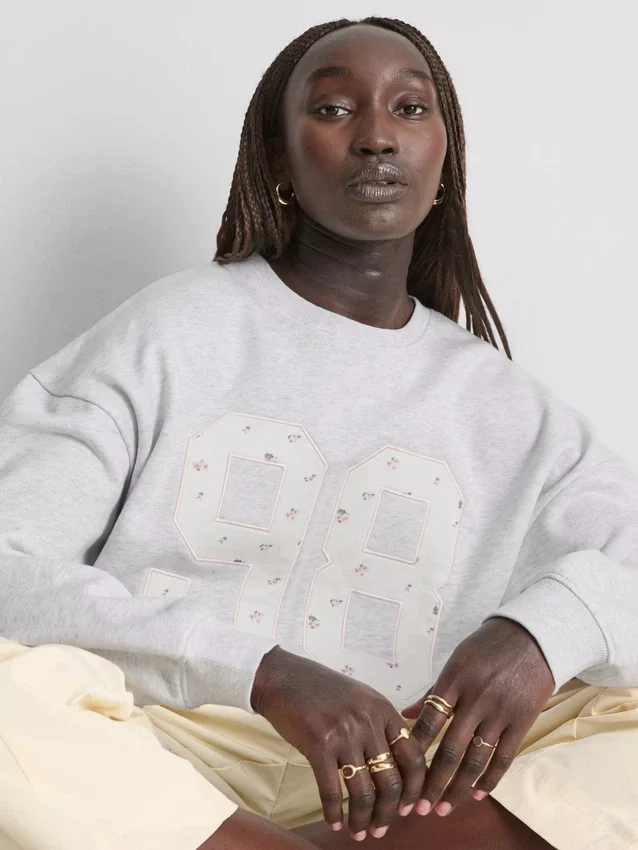 Oversize-Sweatshirt mit feinem Blumenmuster (98)