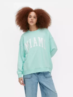 Oversize-Sweatshirt mit «Miami»-Schriftzug