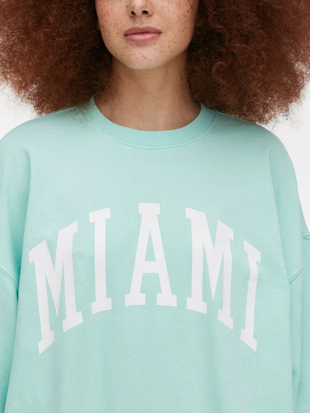 Oversize-Sweatshirt mit «Miami»-Schriftzug