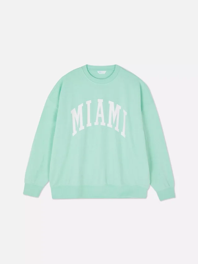 Oversize-Sweatshirt mit «Miami»-Schriftzug
