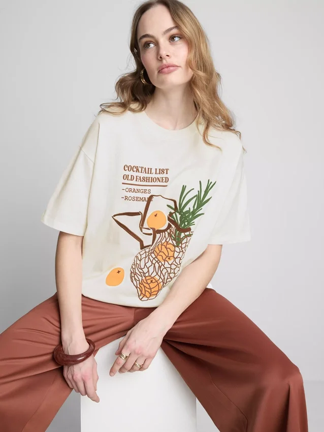 Oversize-T-Shirt im Retro-Stil aus Baumwolle