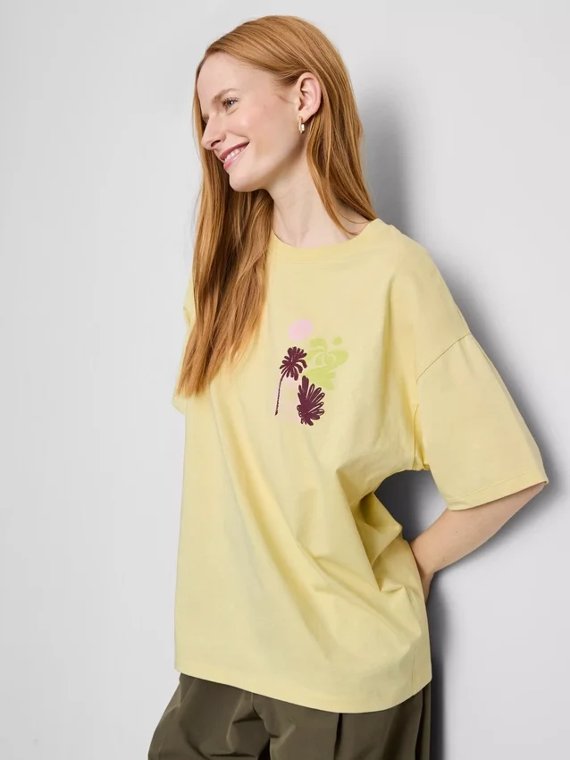 Oversized-Boyfriend-T-Shirt aus Baumwolle mit Grafikprint