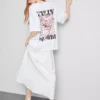 Oversized-Boyfriend-T-Shirt aus Baumwolle mit Grafikprint