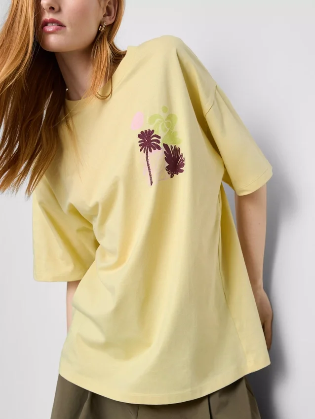 Oversized-Boyfriend-T-Shirt aus Baumwolle mit Grafikprint