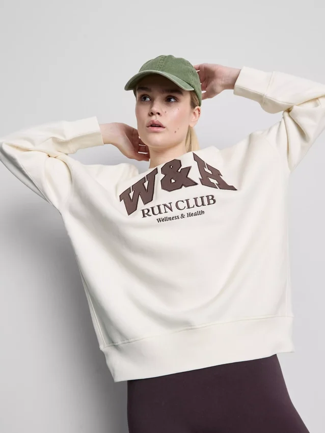 Oversized-Sweatshirt aus baumwollreicher Active-Run-Club-Kombination