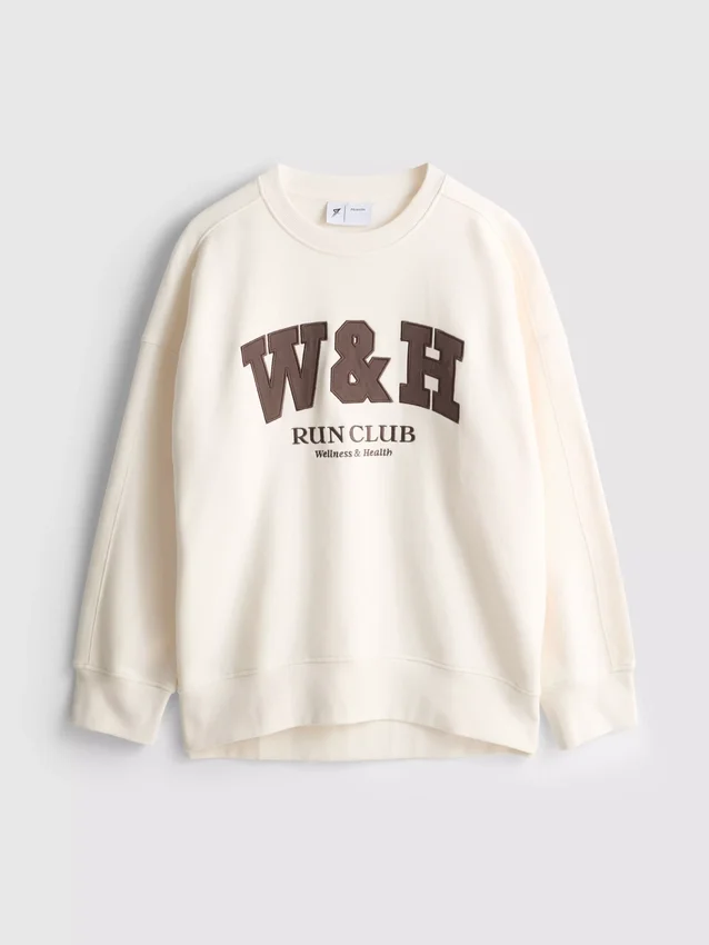 Oversized-Sweatshirt aus baumwollreicher Active-Run-Club-Kombination