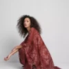 Paisley-Cape mit Fransen