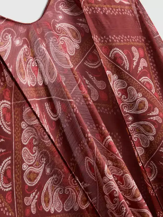 Paisley-Cape mit Fransen