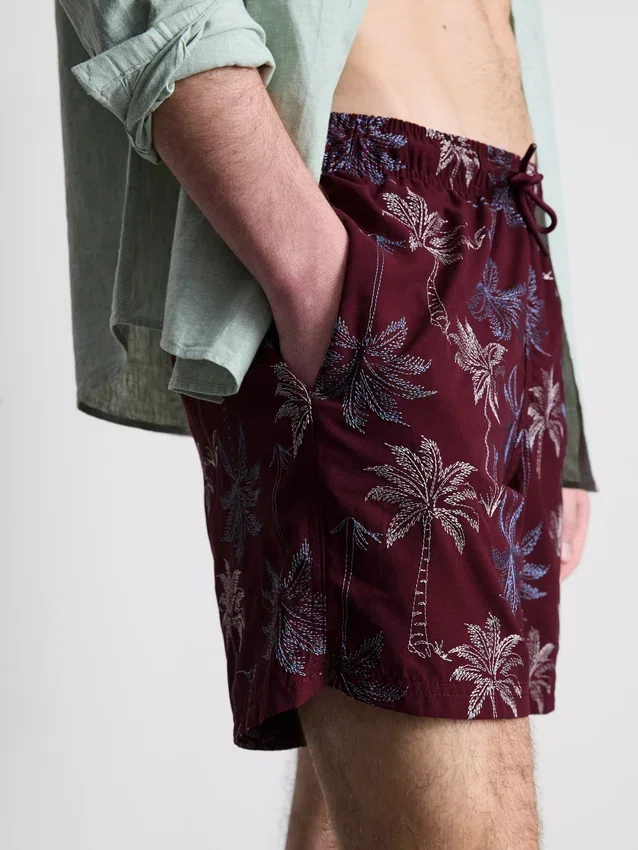 Palmen-Shorts mit Stickerei