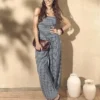 Paula Echevarría Bandeau-Top mit Rüschen im Gingham-Muster