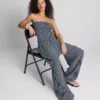Paula Echevarría Bandeau-Top mit Rüschen im Gingham-Muster