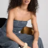 Paula Echevarría Bandeau-Top mit Rüschen im Gingham-Muster