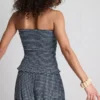 Paula Echevarría Bandeau-Top mit Rüschen im Gingham-Muster