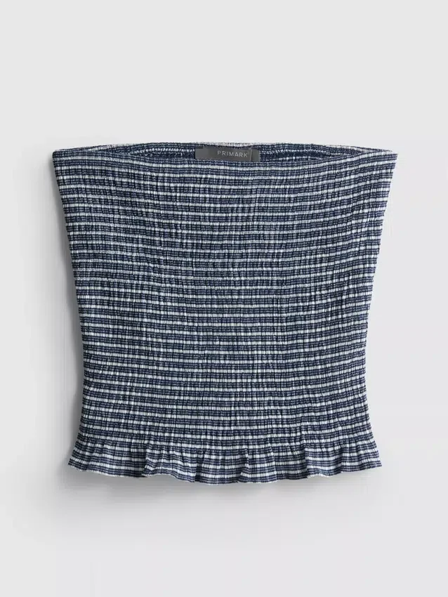 Paula Echevarría Bandeau-Top mit Rüschen im Gingham-Muster