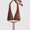 Paula Echevarría Bikini-Oberteil mit Leopardenmuster und Neckholder-Ausschnitt