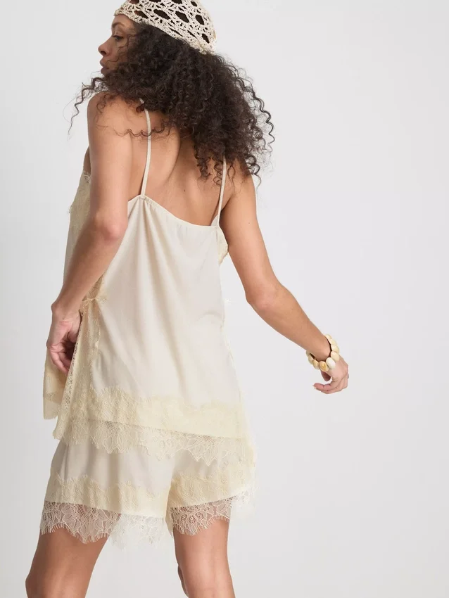 Paula Echevarría Cami-Top mit Satin-Spitzenbesatz