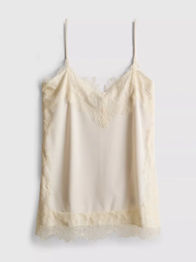 Paula Echevarría Cami-Top mit Satin-Spitzenbesatz