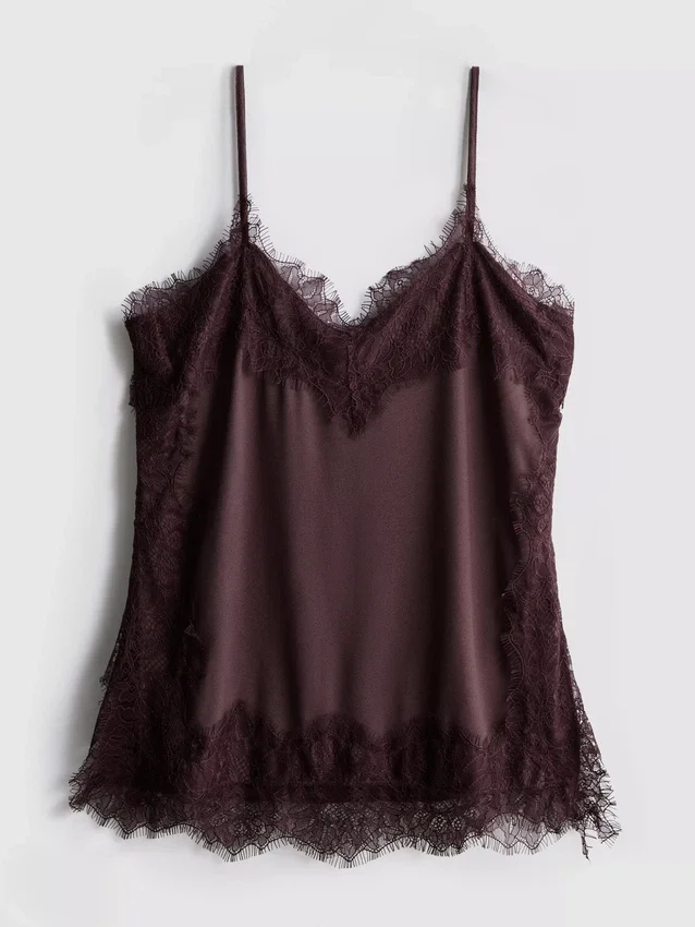 Paula Echevarría Cami-Top mit Satin-Spitzenbesatz