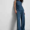 Paula Echevarría – Crinkle-Hose mit weitem Bein