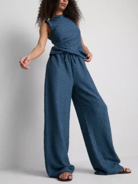 Paula Echevarría – Crinkle-Hose mit weitem Bein