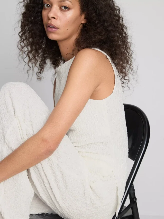 Paula Echevarría gerafftes Crinkle-Tanktop